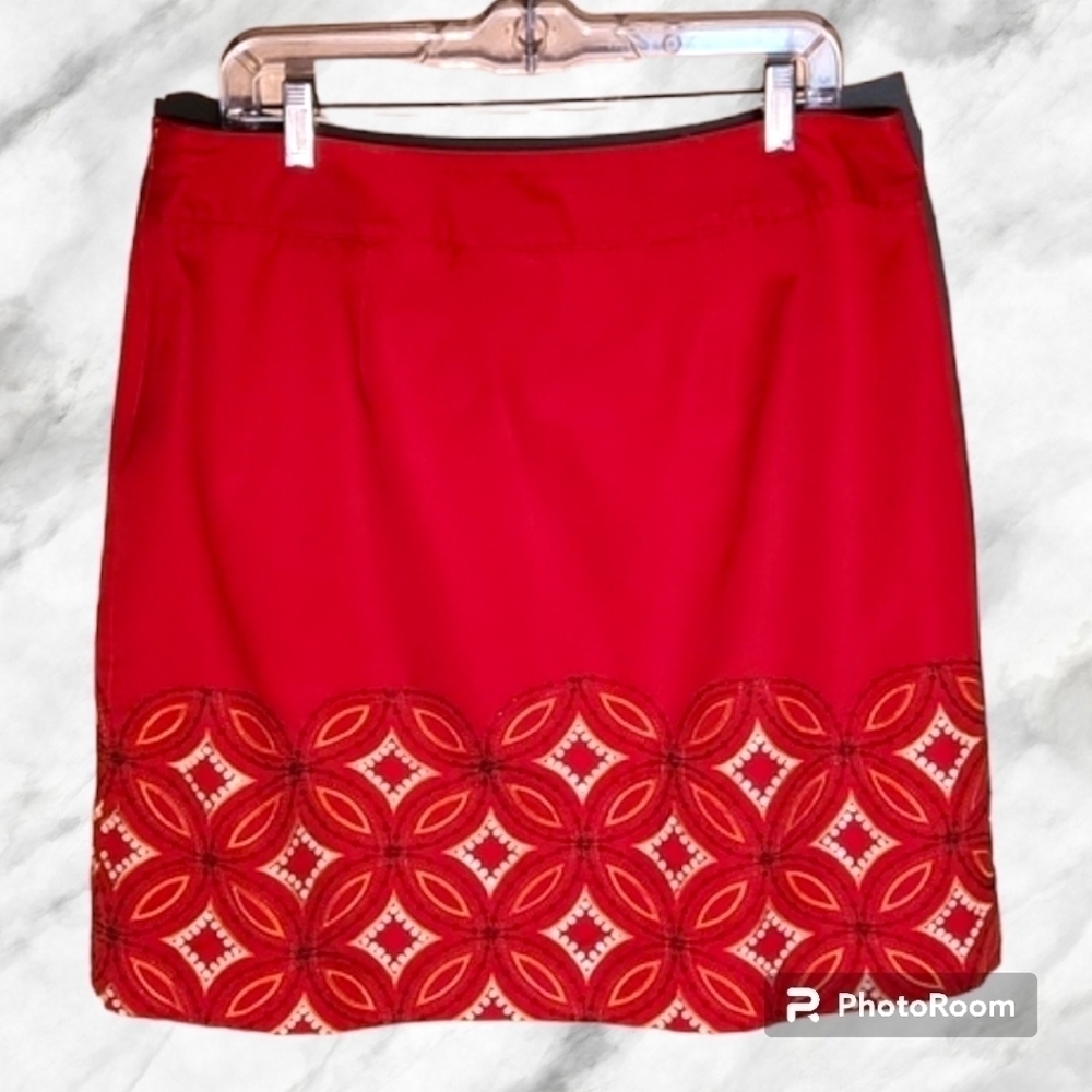 Talbot Red Skirt with Embellishments